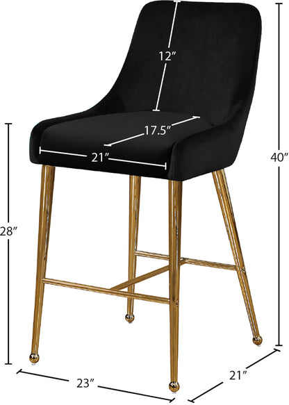 Lana Black Velvet Stool Black