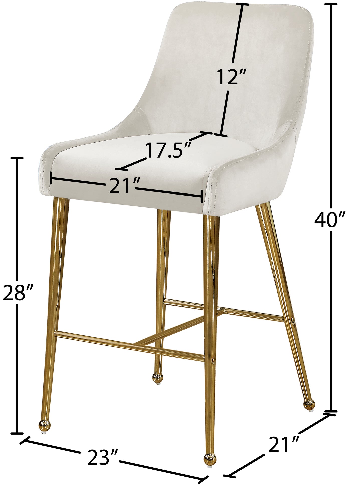 lana cream velvet stool cream