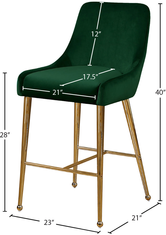 lana green velvet stool green