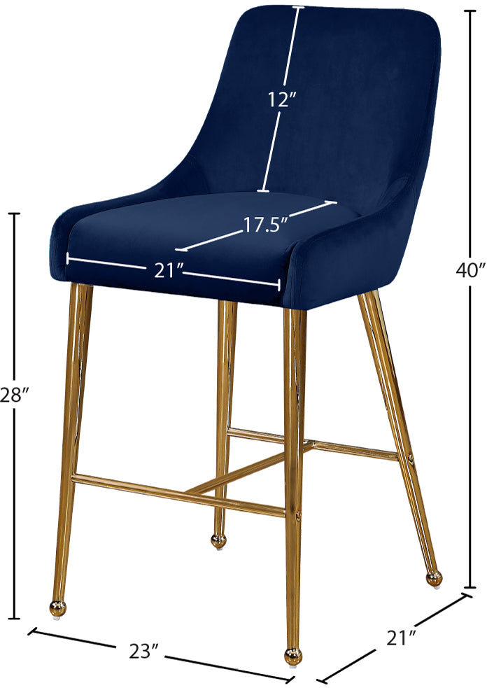 lana navy velvet stool navy