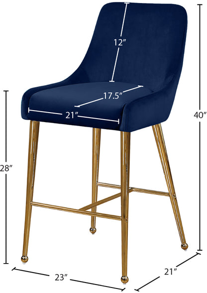 Lana Navy Velvet Stool Navy