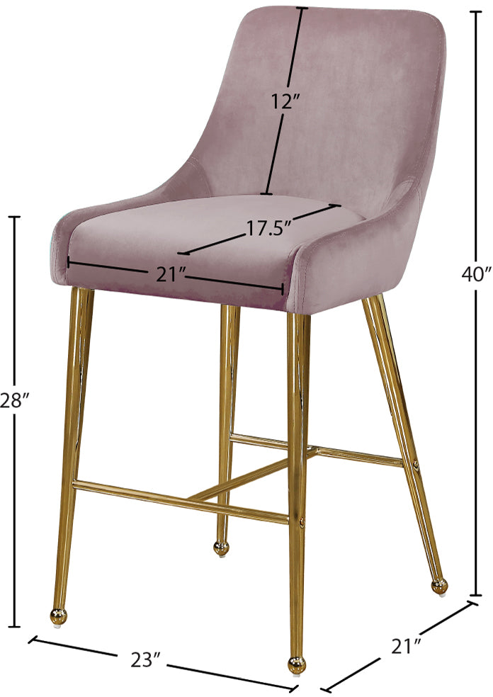 lana pink velvet stool pink