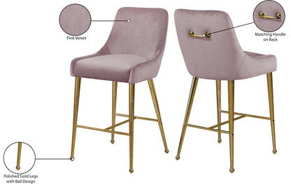 Lana Pink Velvet Stool Pink