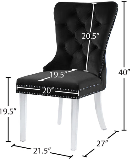 Tee Black Velvet Dining Chair C