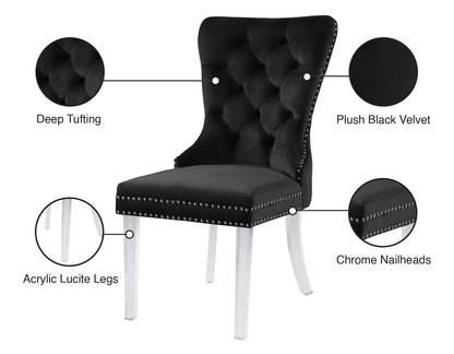 Tee Black Velvet Dining Chair C