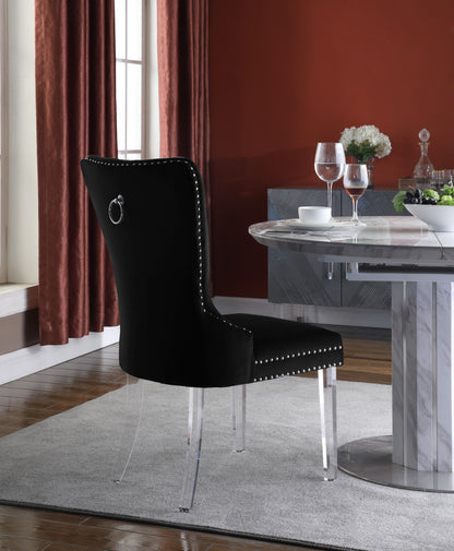 Tee Black Velvet Dining Chair C