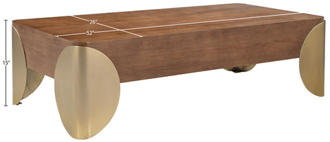 Paloma Brown Oak Wood And Iron Coffee Table, 1 Piece