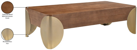 Paloma Brown Oak Wood And Iron Coffee Table, 1 Piece