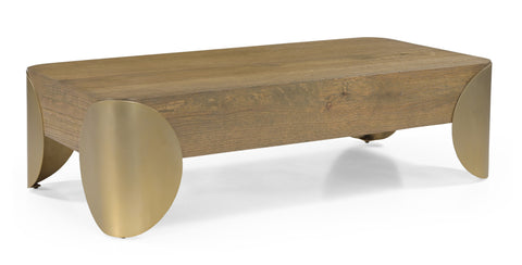 Paloma Brown Oak Wood And Iron Coffee Table, 1 Piece