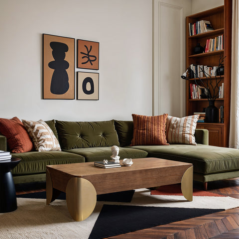Paloma Brown Oak Wood And Iron Coffee Table, 1 Piece