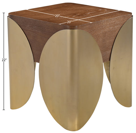 Paloma Brown Oak Wood And Iron End Table, 1 Piece