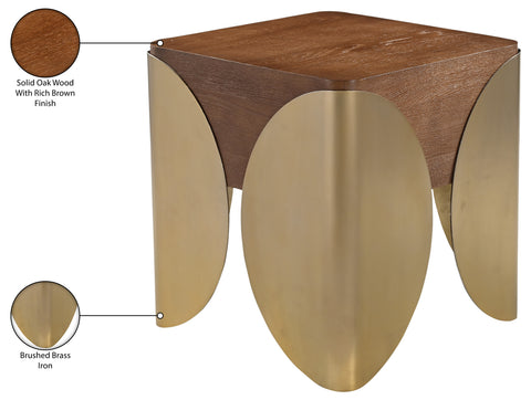 Paloma Brown Oak Wood And Iron End Table, 1 Piece