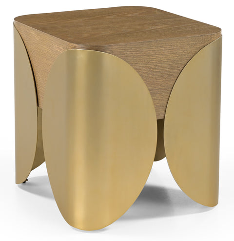 Paloma Brown Oak Wood And Iron End Table, 1 Piece