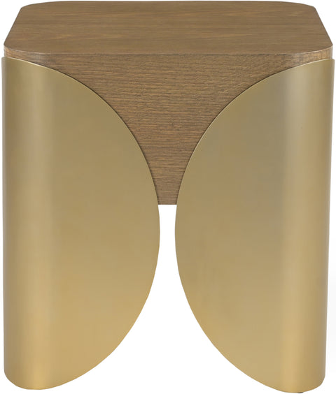 Paloma Brown Oak Wood And Iron End Table, 1 Piece