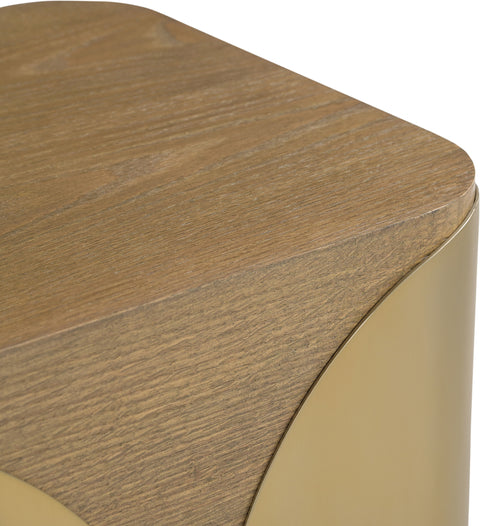 Paloma Brown Oak Wood And Iron End Table, 1 Piece