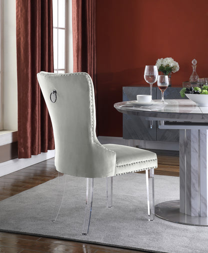 Tee Cream Velvet Dining Chair C