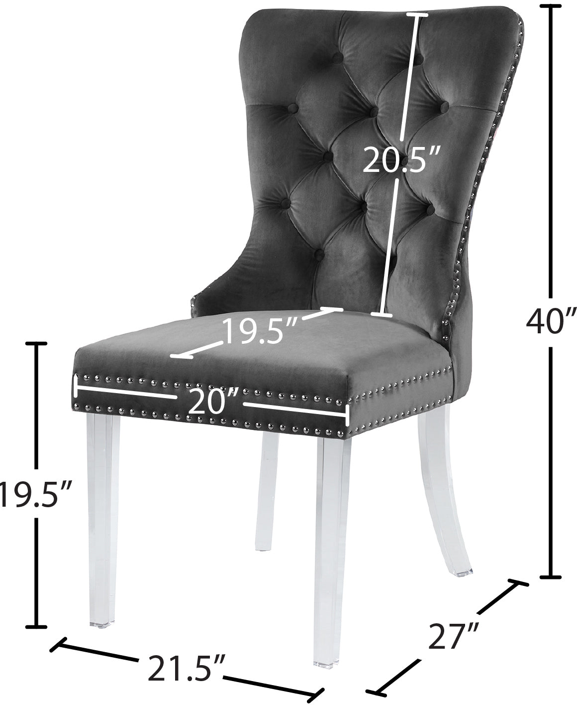 tee grey velvet dining chair c