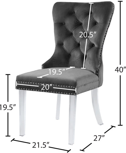 Tee Grey Velvet Dining Chair C