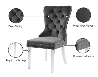 Tee Grey Velvet Dining Chair C