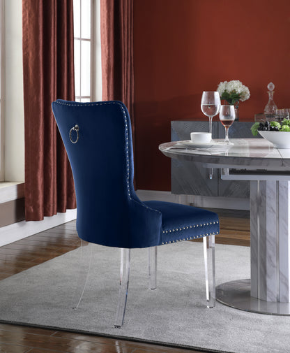 Tee Navy Velvet Dining Chair C