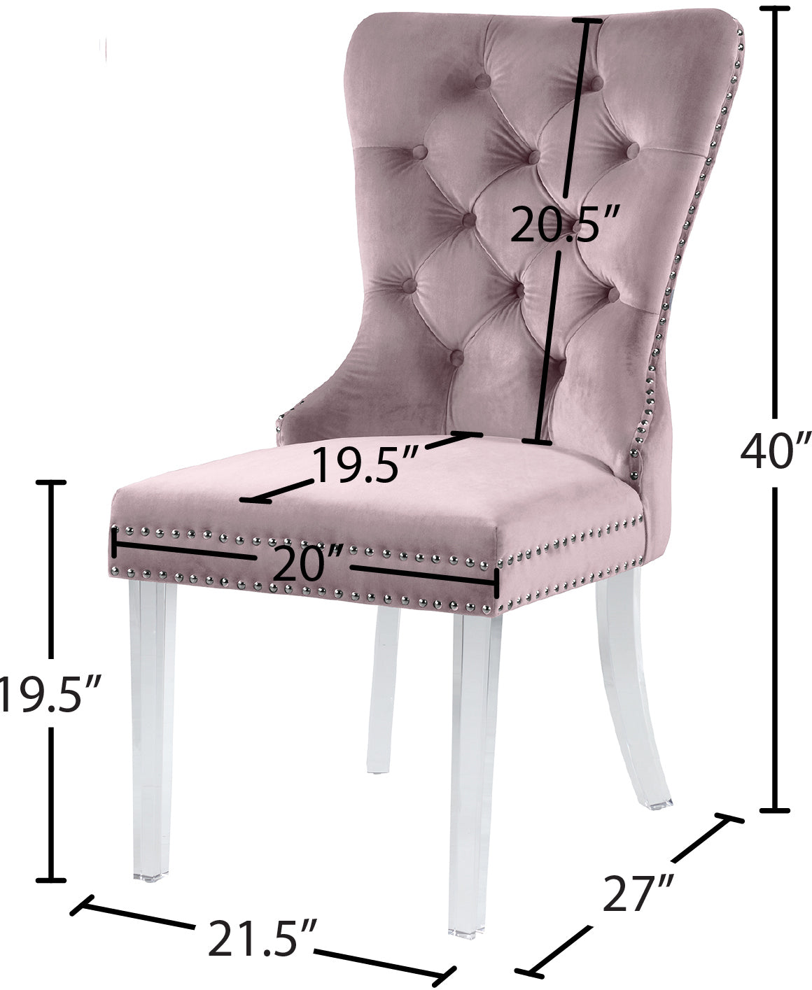 tee pink velvet dining chair c