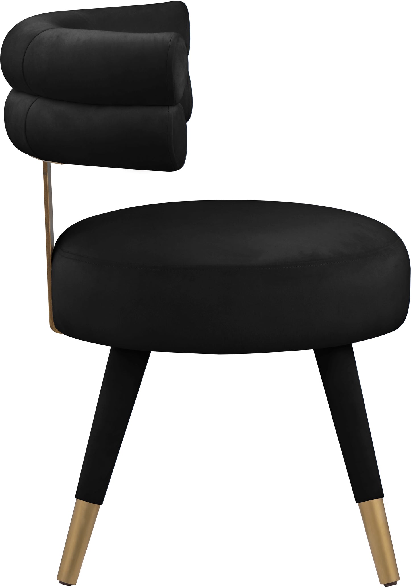 burton black velvet dining chair c