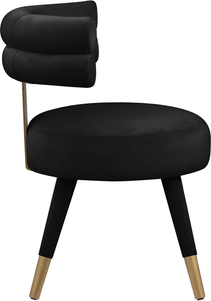 Burton Black Velvet Dining Chair C