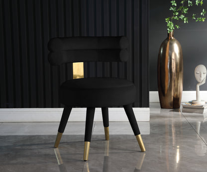 Burton Black Velvet Dining Chair C