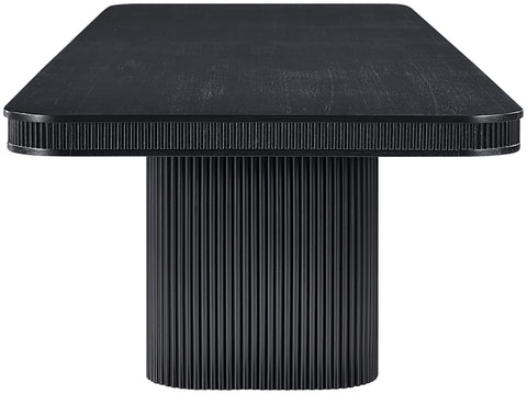 Arden 112" / 136" / 160" Black Solid Wood And Oak Veneer Dining Table, 1 Piece