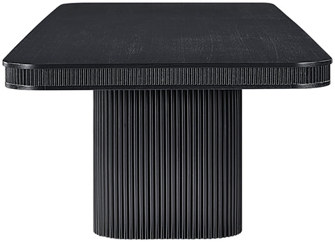 Arden 112" / 136" / 160" Black Solid Wood And Oak Veneer Dining Table, 1 Piece