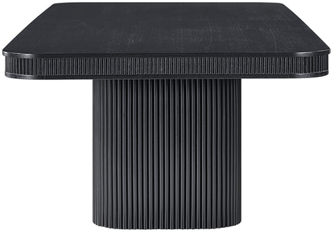 Arden 112" / 136" / 160" Black Solid Wood And Oak Veneer Dining Table, 1 Piece