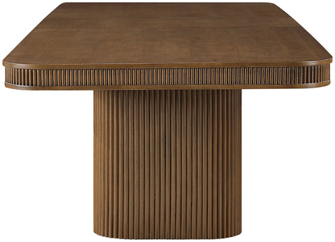 Arden 112" / 136" / 160" Brown Solid Wood And Oak Veneer Dining Table, 1 Piece
