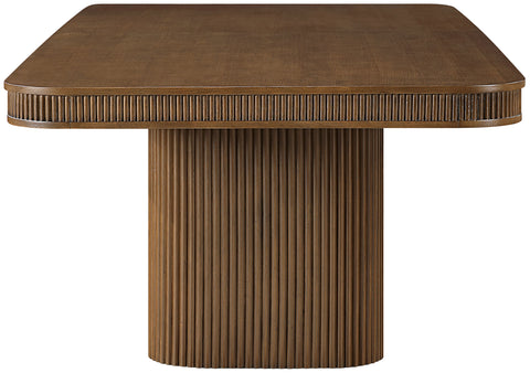 Arden 112" / 136" / 160" Brown Solid Wood And Oak Veneer Dining Table, 1 Piece