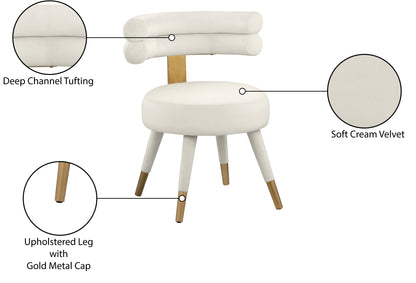 Burton Cream Velvet Dining Chair C