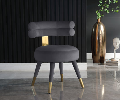 Burton Grey Velvet Dining Chair C