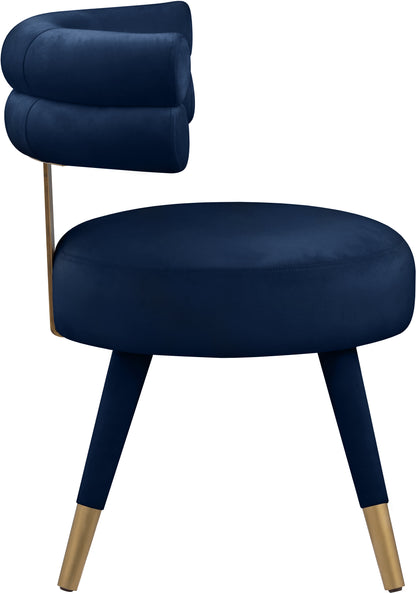 Burton Navy Velvet Dining Chair C