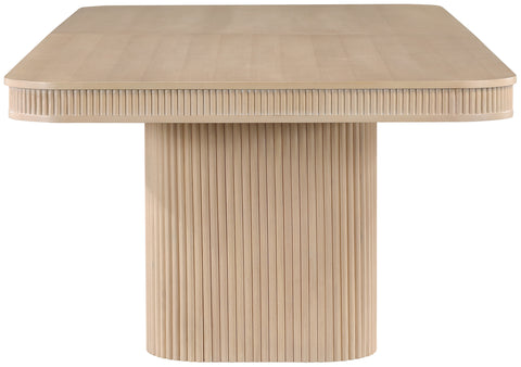 Arden 112" / 136" / 160" Natural Solid Wood And Oak Veneer Dining Table, 1 Piece