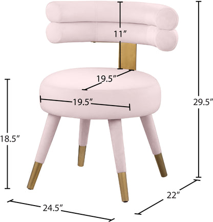 Burton Pink Velvet Dining Chair C