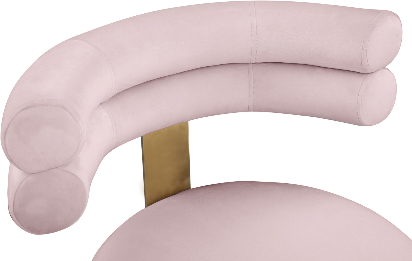 burton pink velvet dining chair c