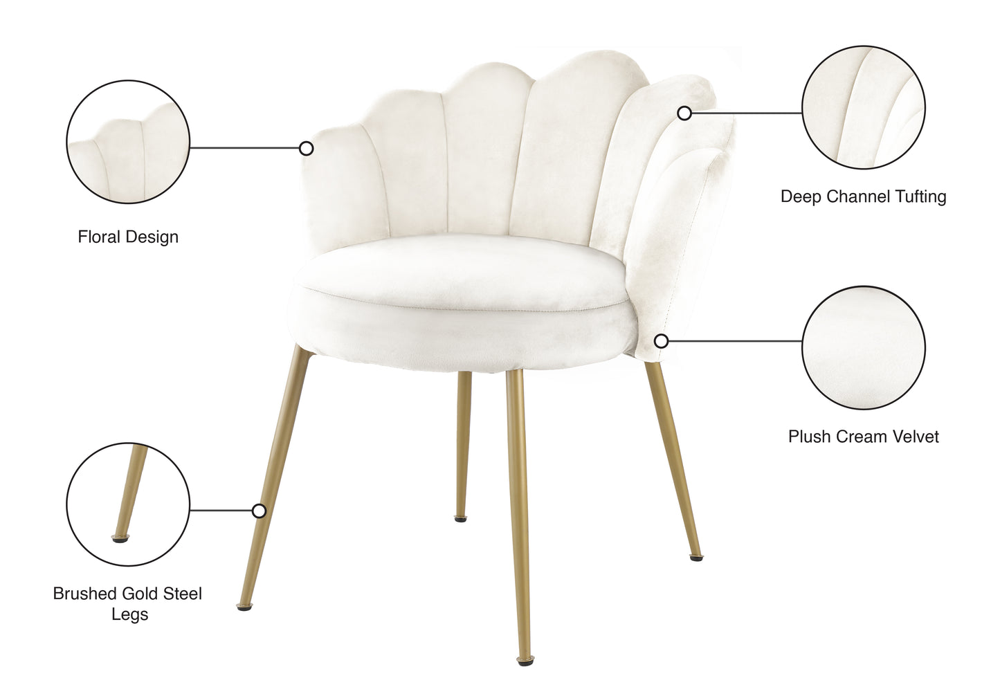 etro cream velvet dining chair c