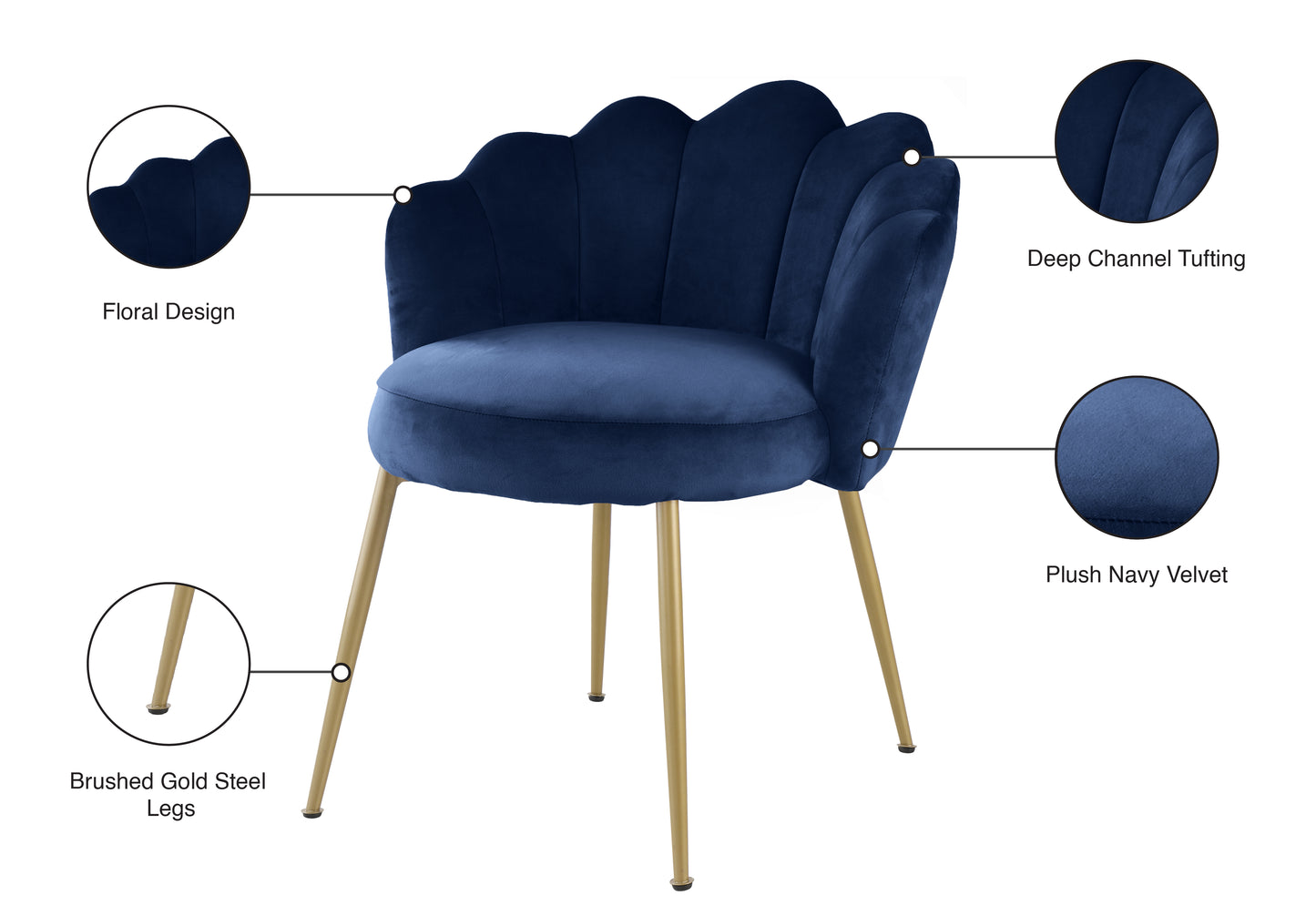 etro navy velvet dining chair c