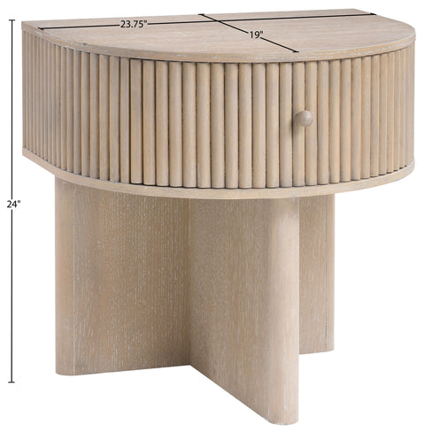 Indie 23.75" Natural Acacia Veneer And Solid Wood Nightstand, 1 Piece