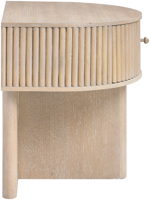 Indie 23.75" Natural Acacia Veneer And Solid Wood Nightstand, 1 Piece