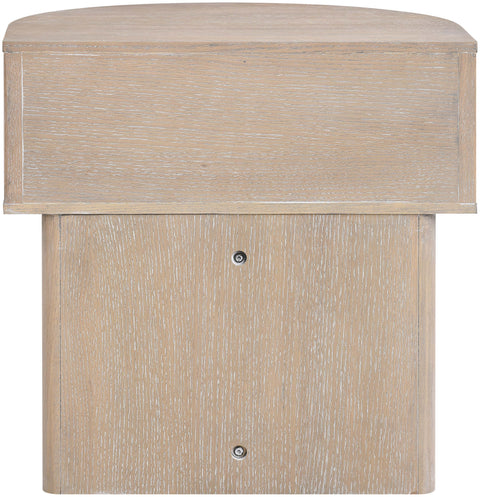 Indie 23.75" Natural Acacia Veneer And Solid Wood Nightstand, 1 Piece