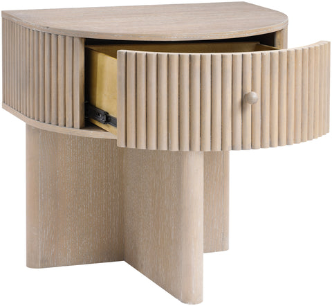 Indie 23.75" Natural Acacia Veneer And Solid Wood Nightstand, 1 Piece