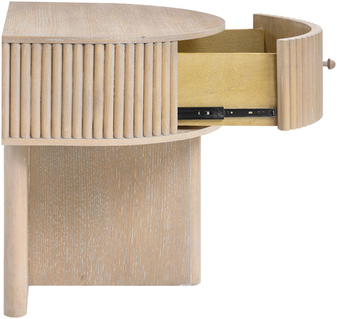 Indie 23.75" Natural Acacia Veneer And Solid Wood Nightstand, 1 Piece