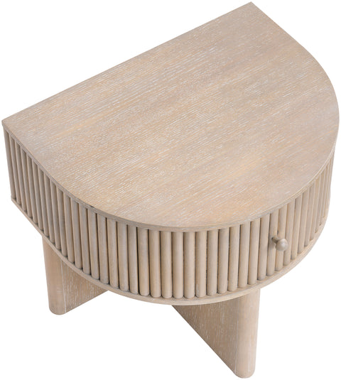 Indie 23.75" Natural Acacia Veneer And Solid Wood Nightstand, 1 Piece