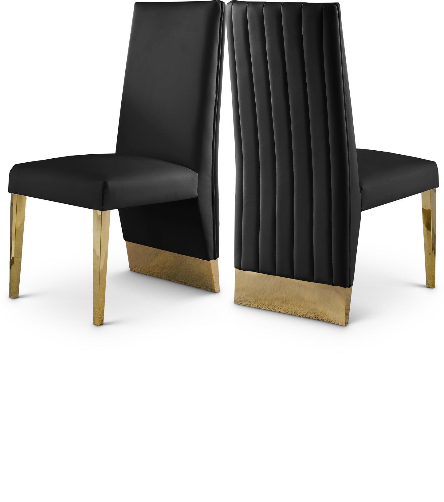 bloom black vegan leather dining chair