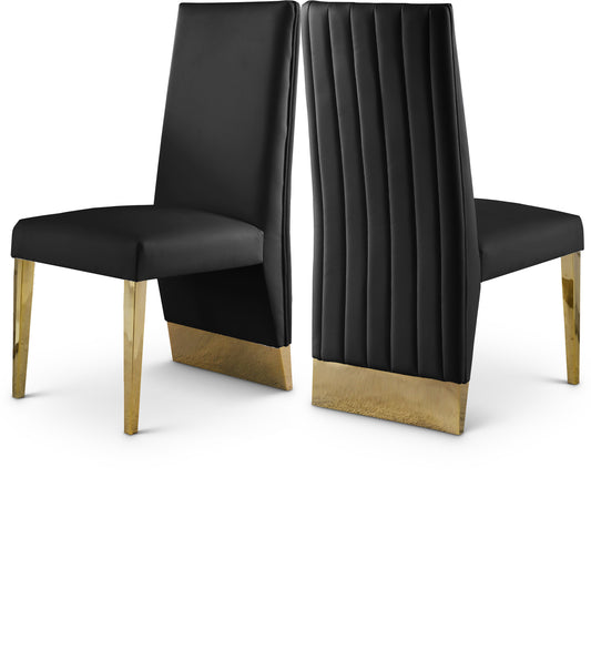 Bloom Black Vegan Leather Dining Chair