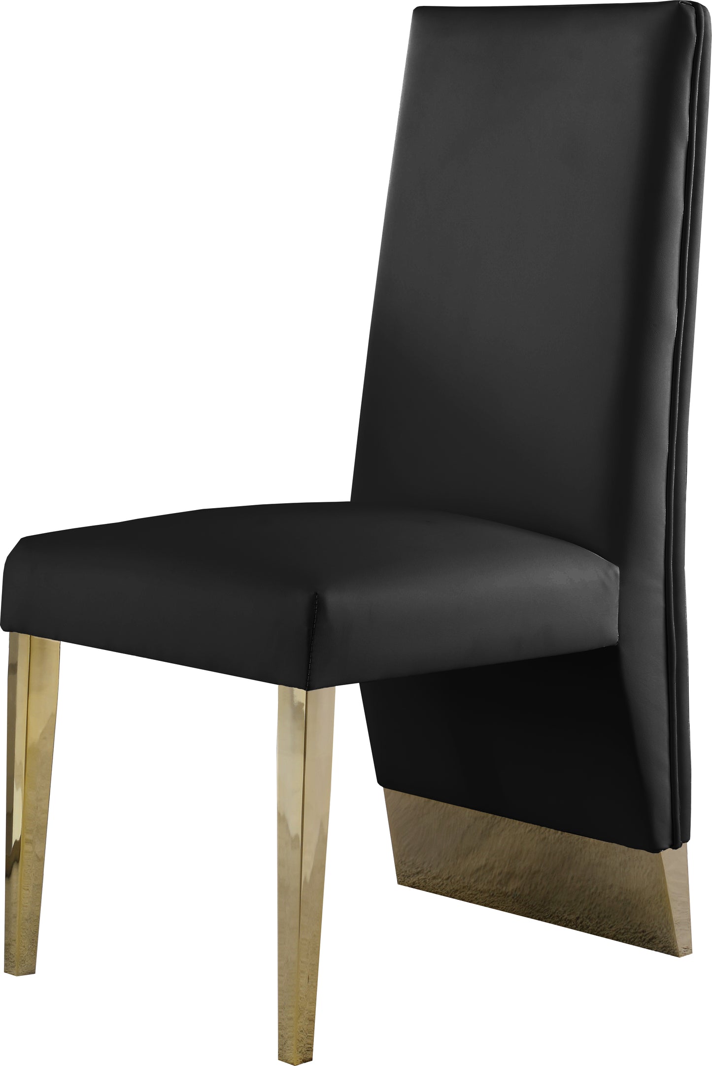 bloom black vegan leather dining chair